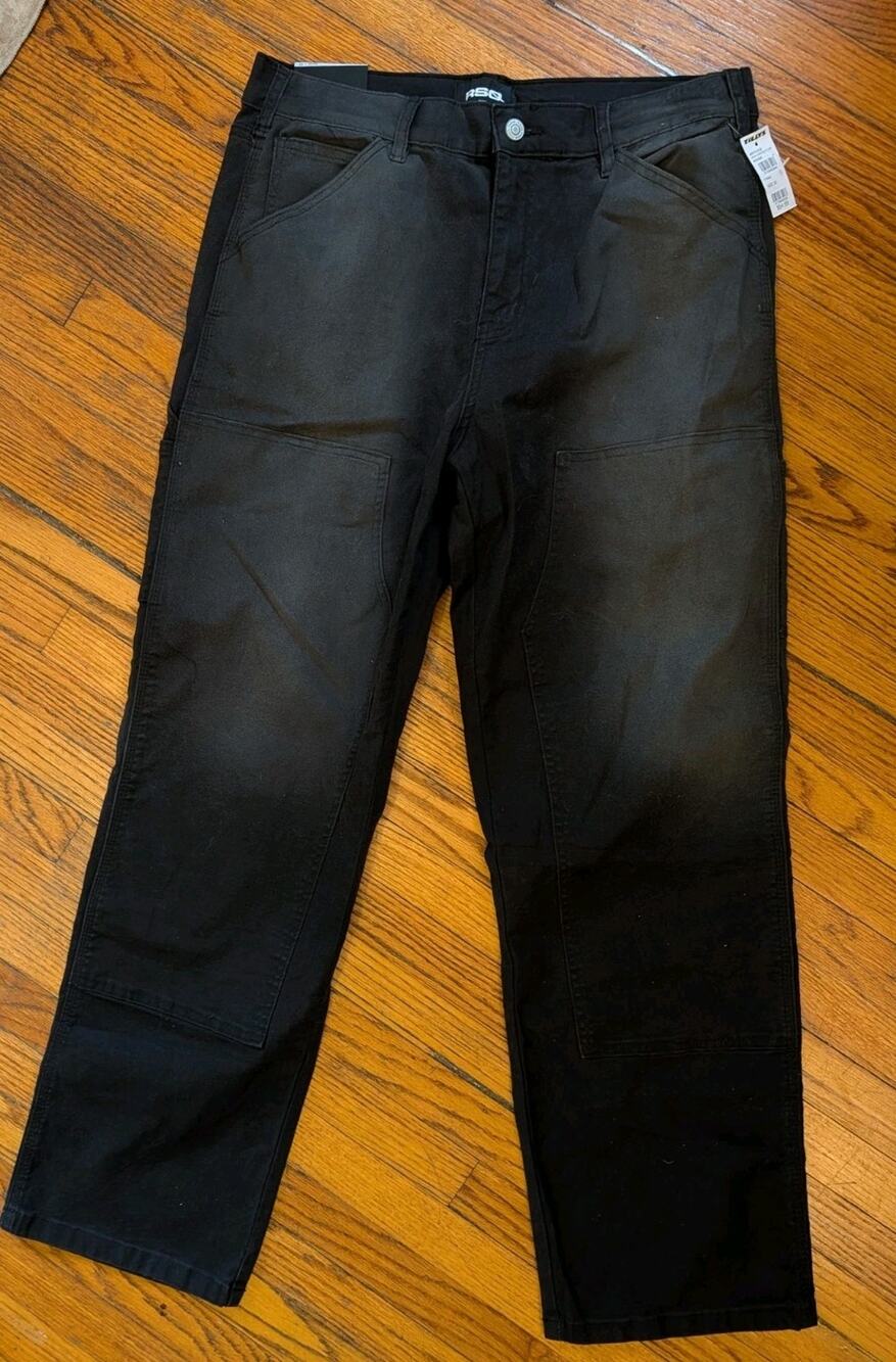 NWT RSQ Loose Baggy Jeans Men's 33 Stretch Black $55